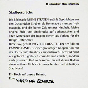 10 Design-Untersetzer "Edition Campus Haste" von MIENE STRATEN